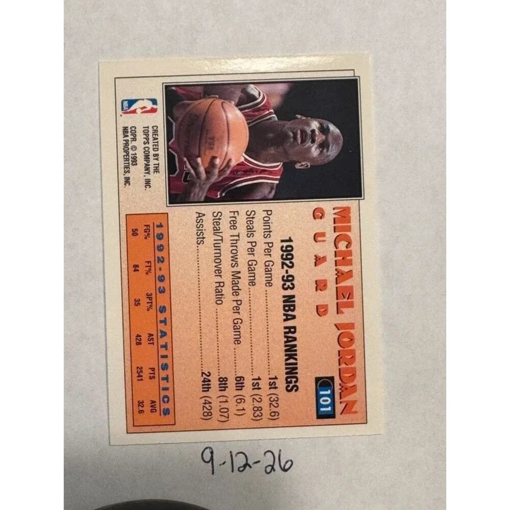 1993-94 Topps Michael Jordan 1992-93 All-Star 1st Team #101 Chicago Bulls